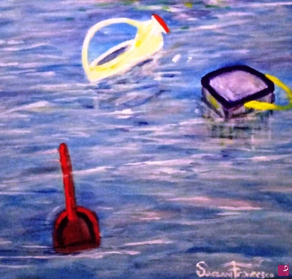 quadri in vendita online - Oggetti dimenticati da Sophie, in piscina