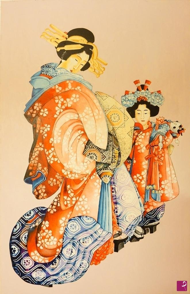 quadri in vendita online - Oiran e Kamuro