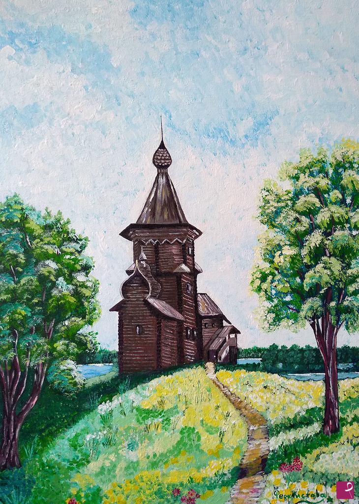quadri in vendita online - Old russian church