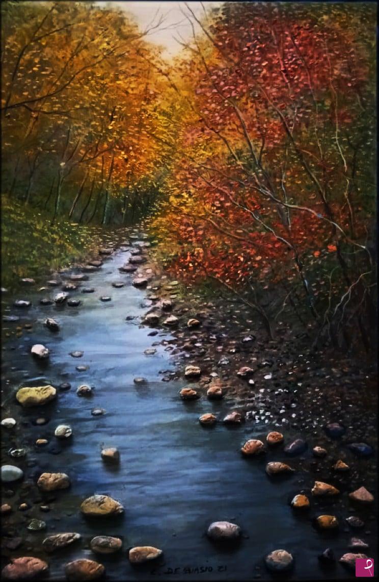 quadri in vendita online - olio   su   tela 50x70  il   torrente