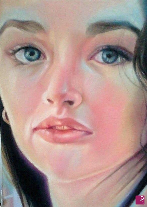 quadri in vendita online - " OLIVIA H."  - Pastelli Rembrandt e Carbothello su cartoncino, cm 33x24