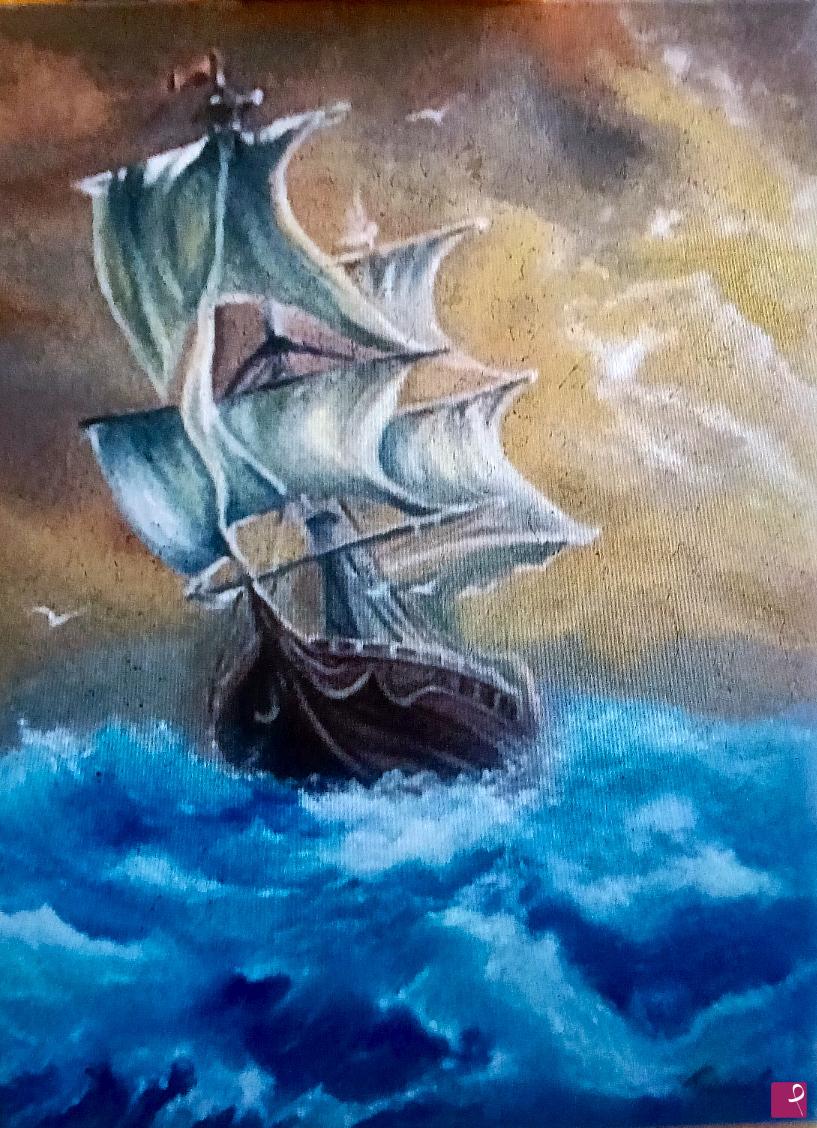 quadri in vendita online - "Oltre la tempesta" - Olio su tela 