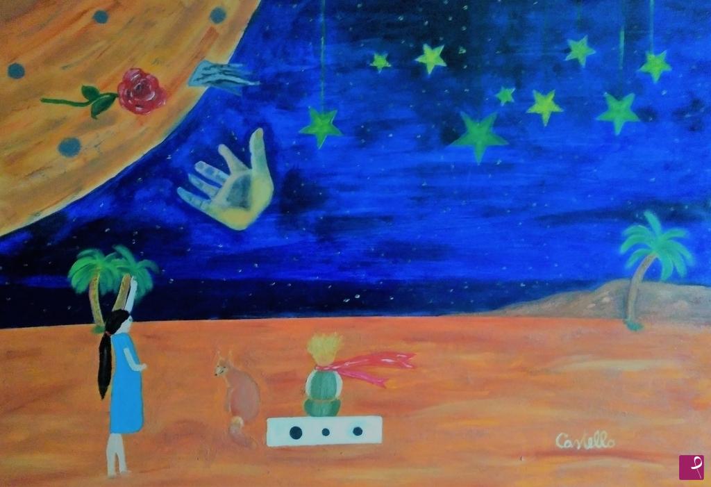 quadri in vendita online - Omaggio a Antoine De Saint-Exupery