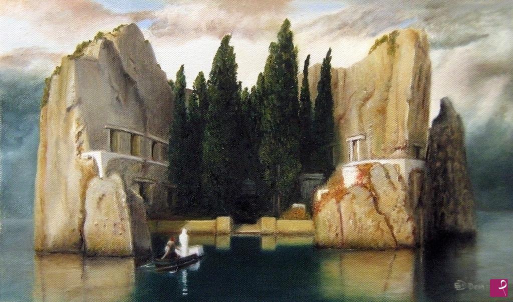 quadri in vendita online - "Omaggio a Bocklin " (L'isola dei morti) 