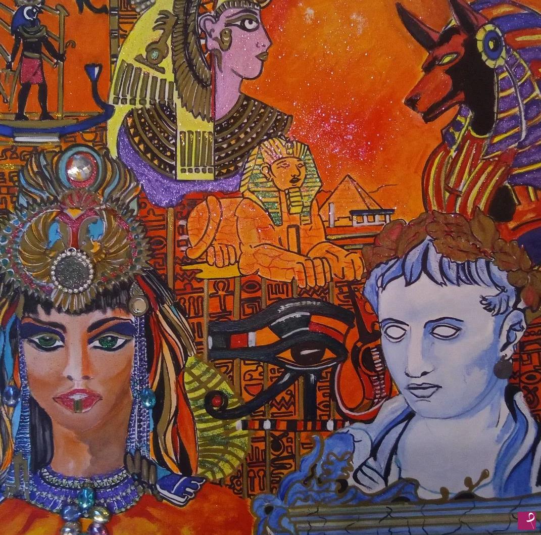 quadri in vendita online - omaggio a Cesare e Cleopatra