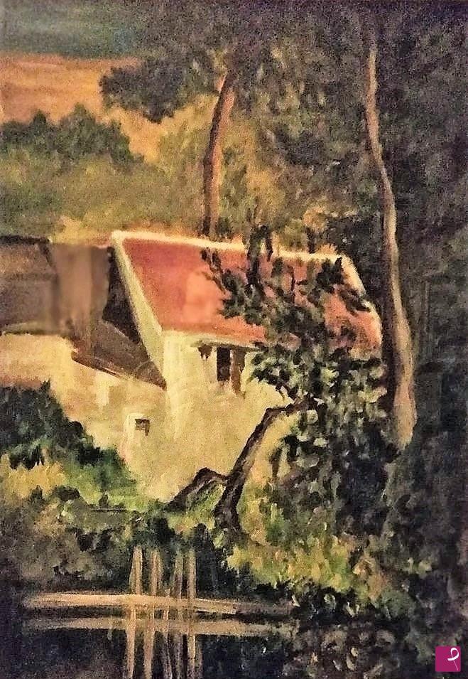 quadri in vendita online - Omaggio a Cézanne (la casa del Pére Lacroix à Auvers, 1873).