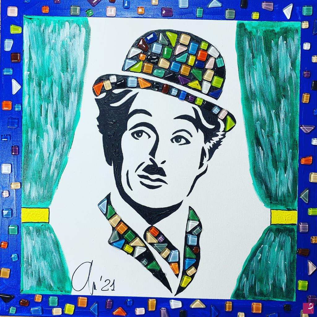 quadri in vendita online - omaggio a Charlie Chaplin