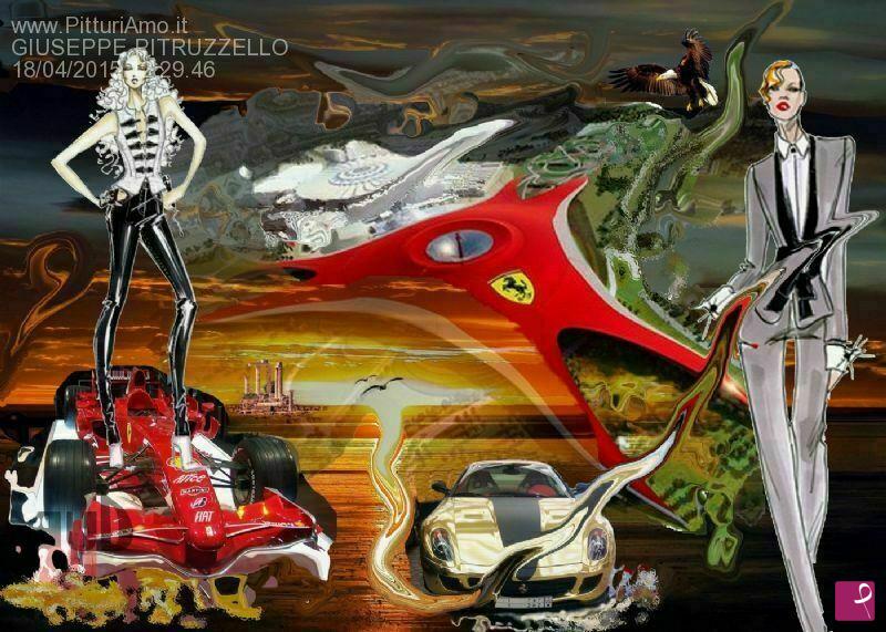quadri in vendita online - Omaggio a Ferrari