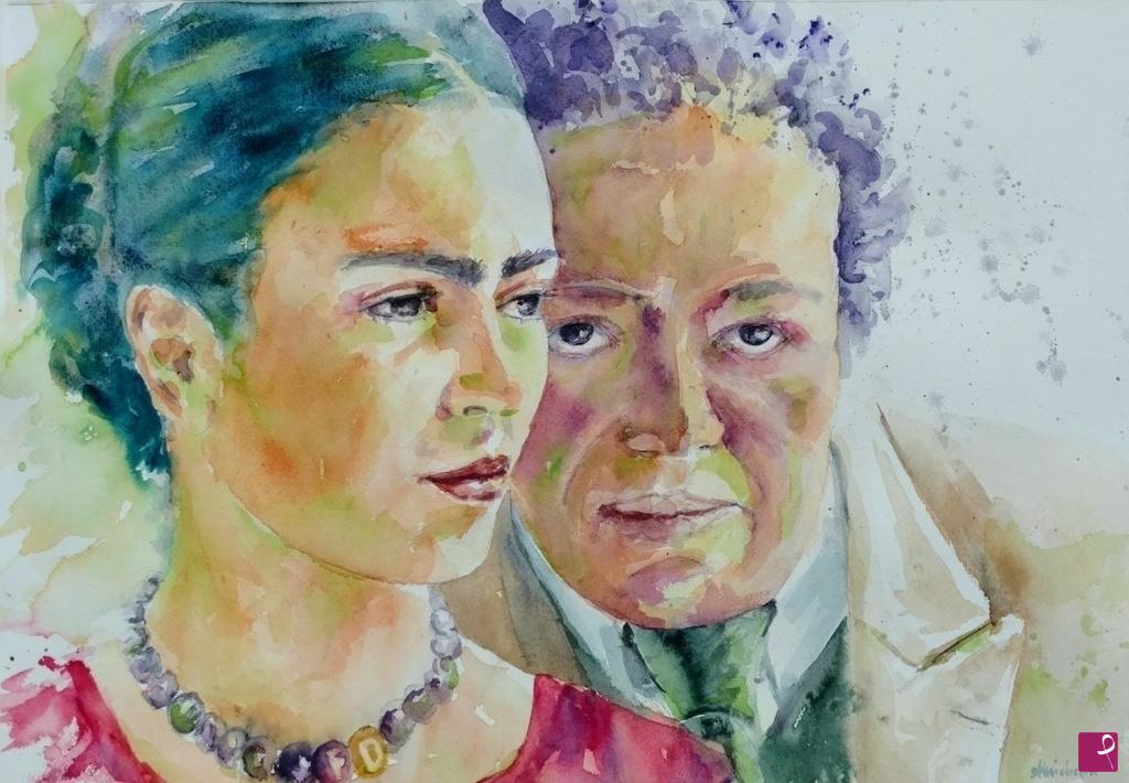quadri in vendita online - Omaggio a Frida Kahlo e Diego Rivera