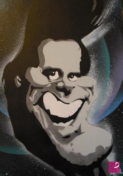 quadri in vendita online - omaggio a Jim Carray (caricatura)