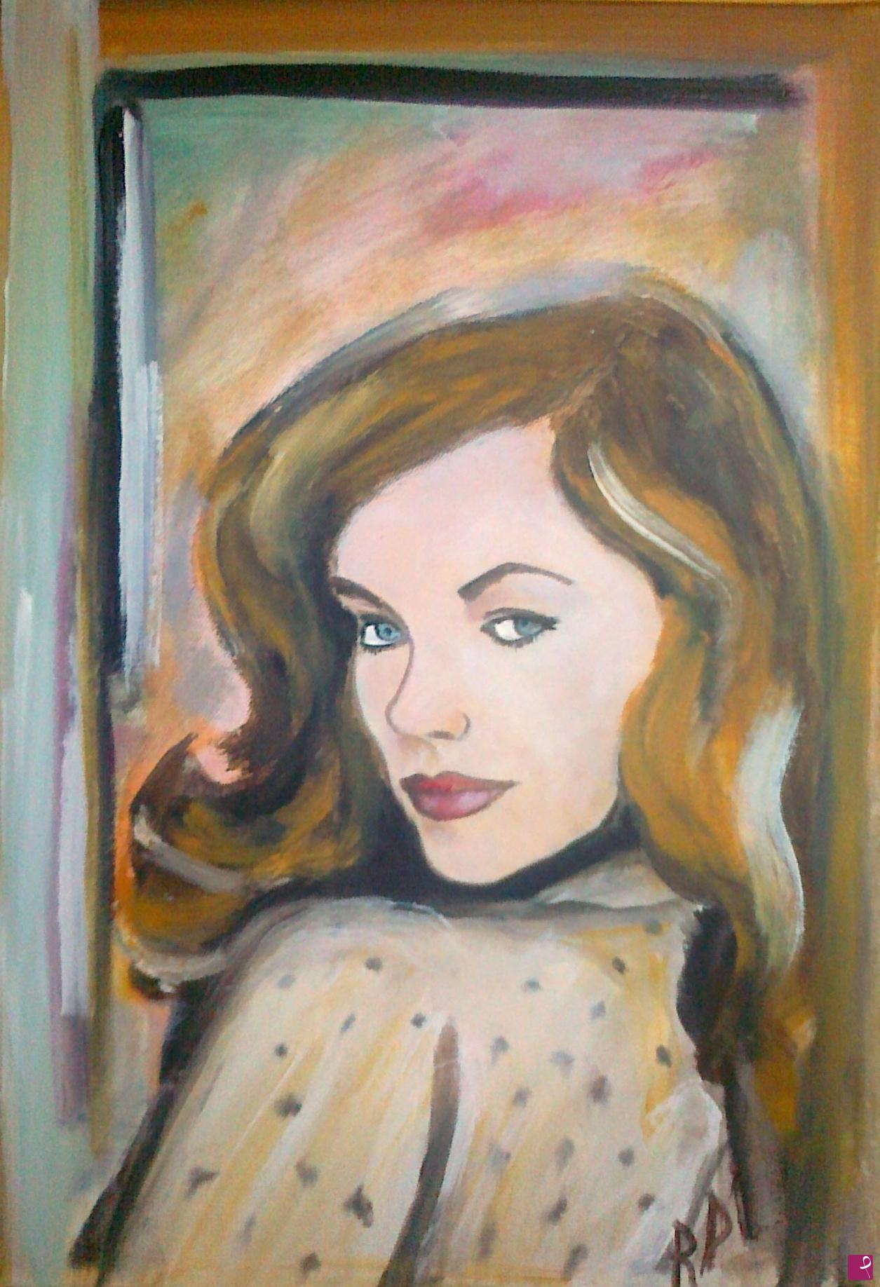 quadri in vendita online - Omaggio a Lauren Bacall