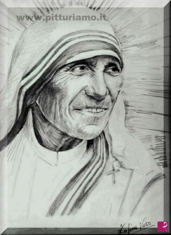 quadri in vendita online - Omaggio a Madre Teresa di Calcutta, (Anjëzë Gonxhe Bojaxhiu )