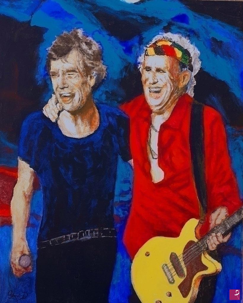quadri in vendita online - Omaggio a Mick  Jagger e Keith Richards
