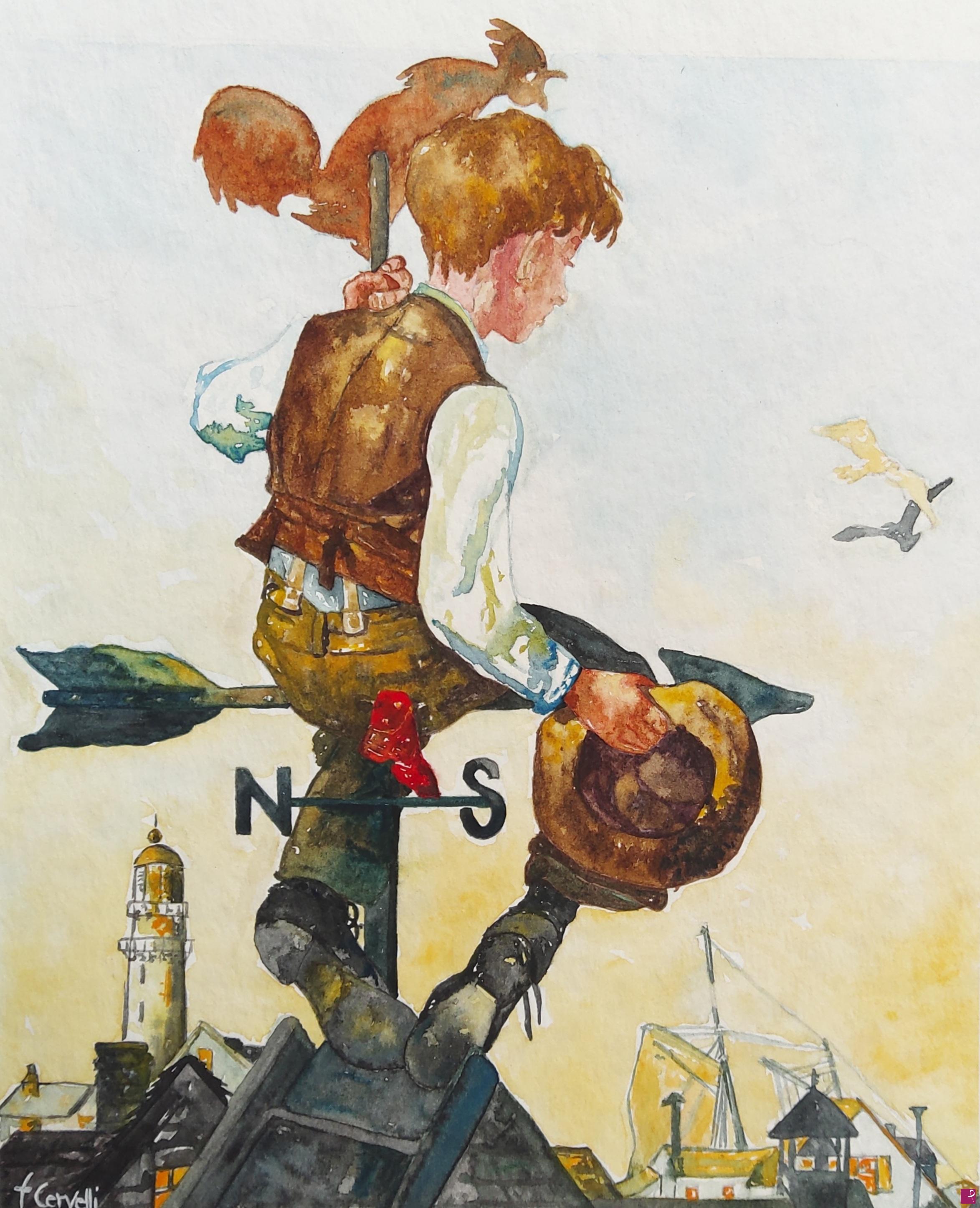 quadri in vendita online - Omaggio a Norman Rockwell