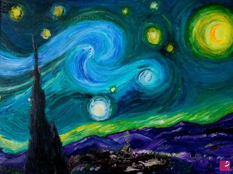 quadri in vendita online - Omaggio a Notte Stellata