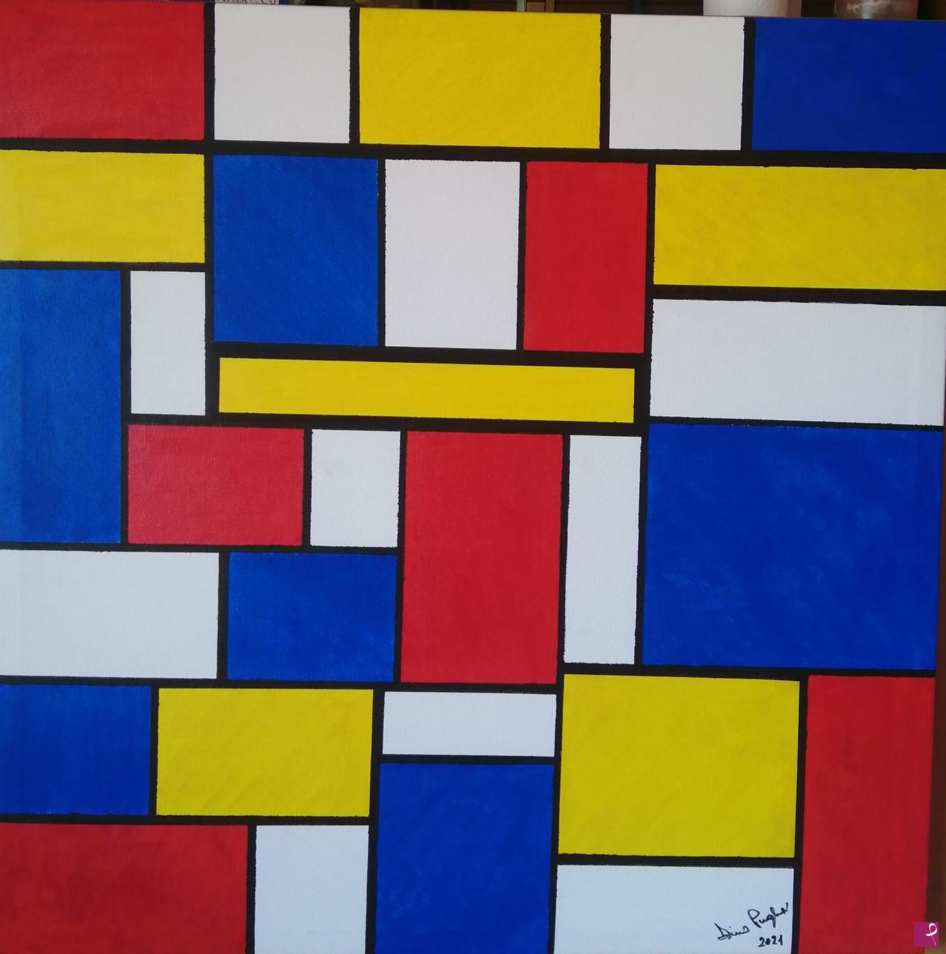 quadri in vendita online - Omaggio a Piet Mondrian