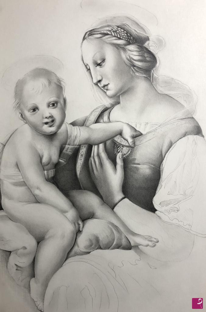 quadri in vendita online - Omaggio a Raffaello- Grande Madonna Cowper