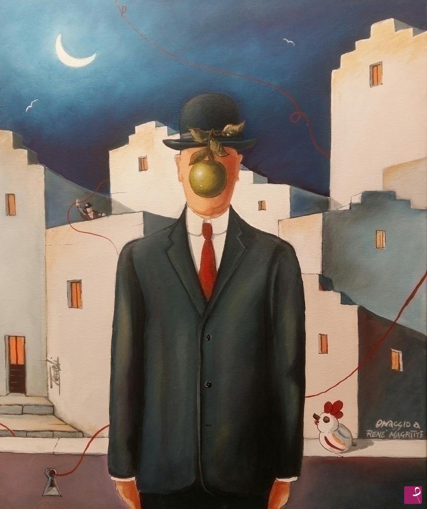 quadri in vendita online - Omaggio a Renè Magritte
