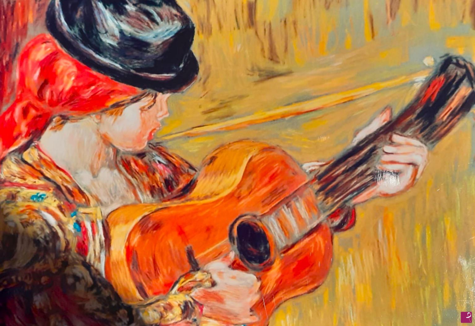 quadri in vendita online - Omaggio a Renoir – Studio di "Ragazza che suona la chitarra" (1995)
