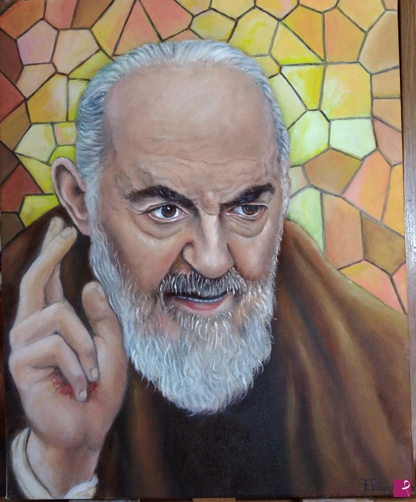 quadri in vendita online - Omaggio a San Padre Pio