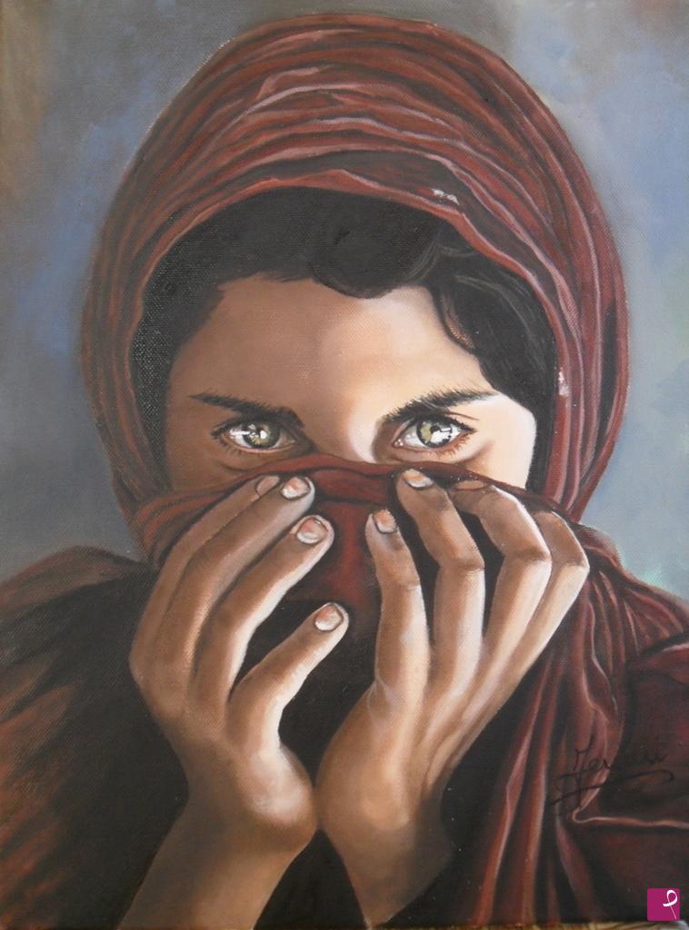 quadri in vendita online - omaggio a steve mccurry  sharbat gula