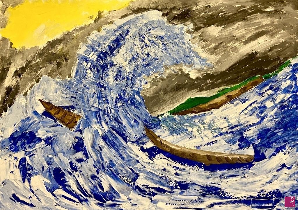 quadri in vendita online - Omaggio ad Hokusai