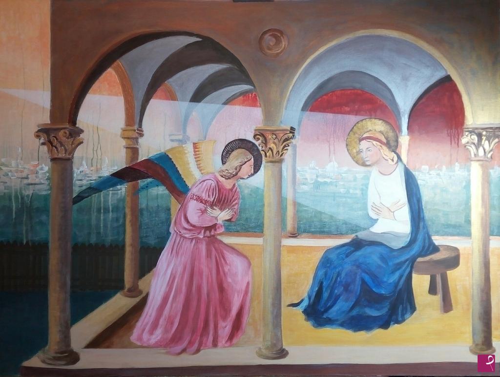 quadri in vendita online - Omaggio al Beato Angelico- L'Annunciazione-