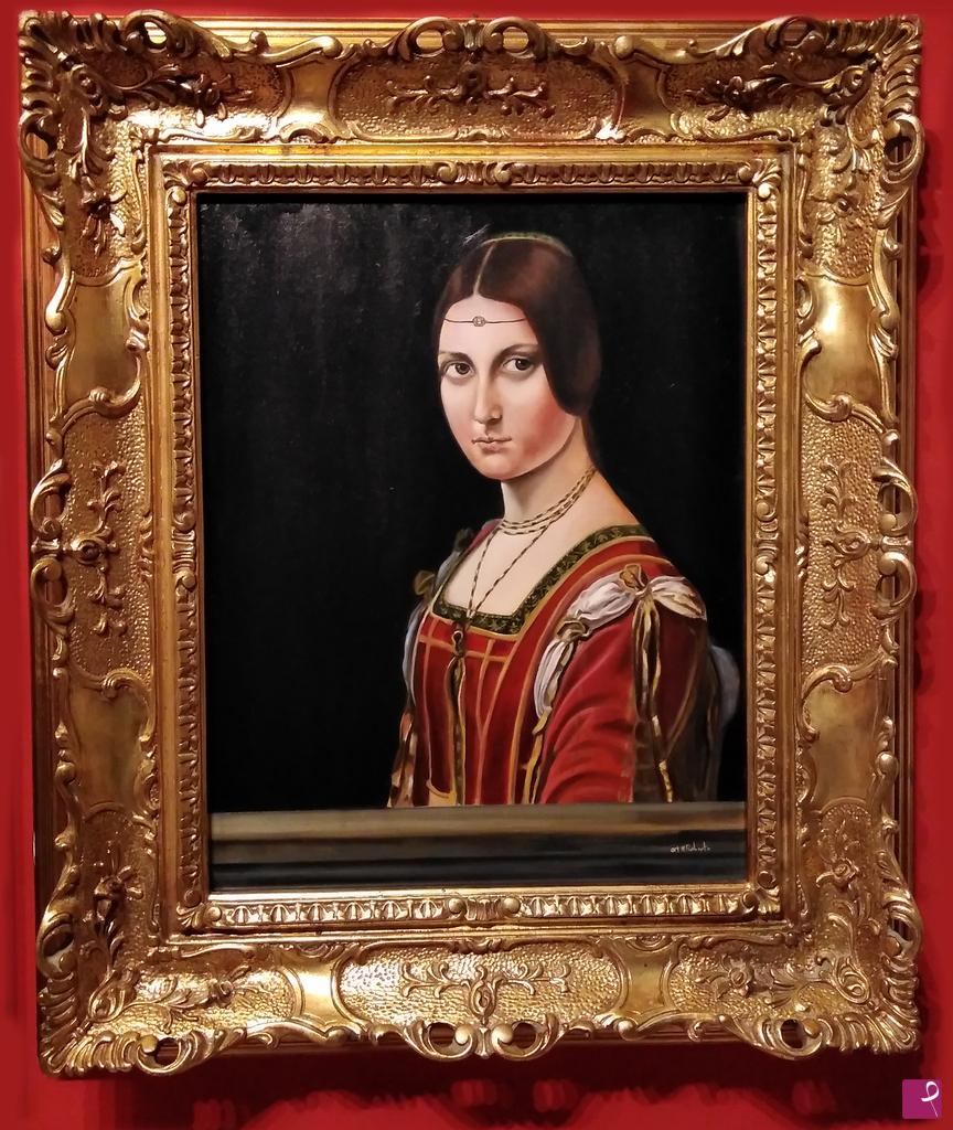 quadri in vendita online - OMAGGIO LEONARDO DA VINCI Belle Ferronnière FALSO D'AUTORE