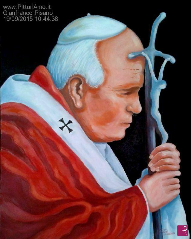 quadri in vendita online - Omaggio Papa Wojtyla