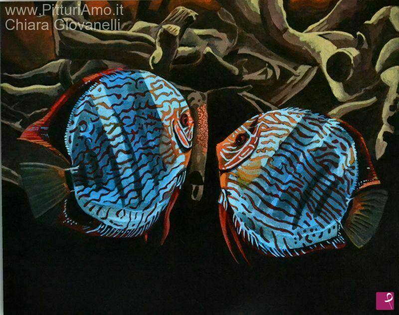 quadri in vendita online - Ombre e luci nell'acquario