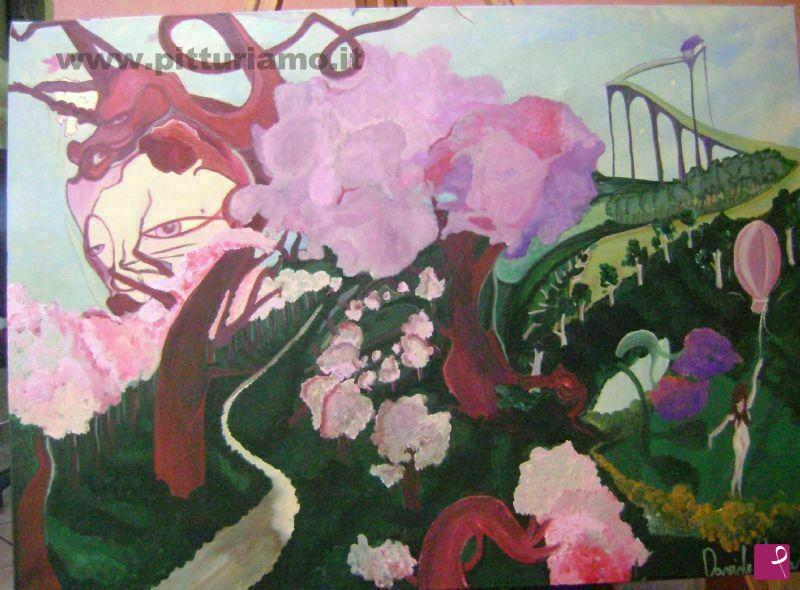 quadri in vendita online - ombre rosa