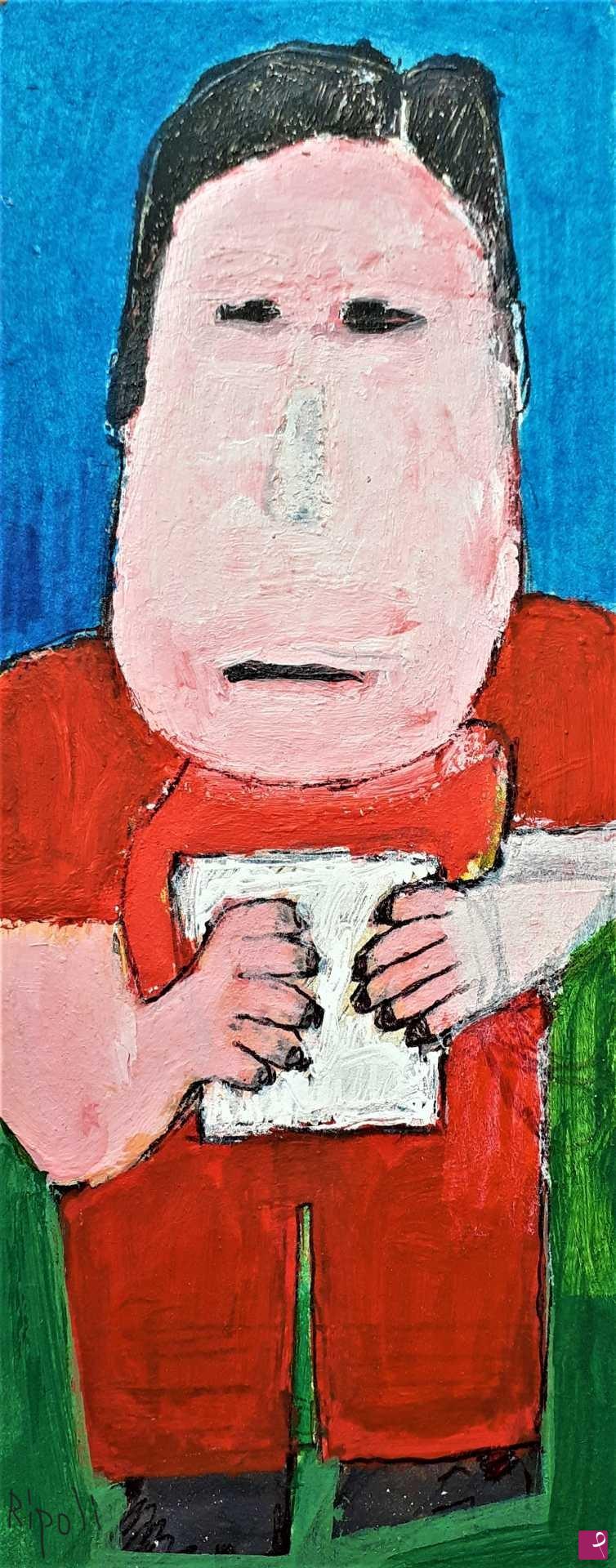 quadri in vendita online - OMINO CON TABLET