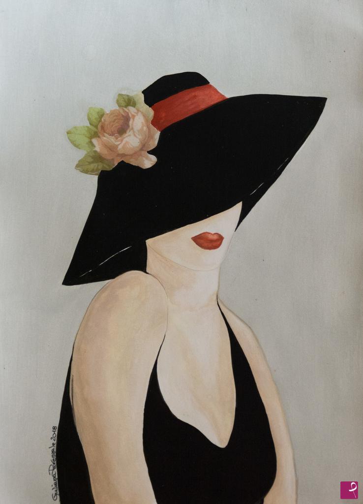 quadri in vendita online - One Rose Hat    
