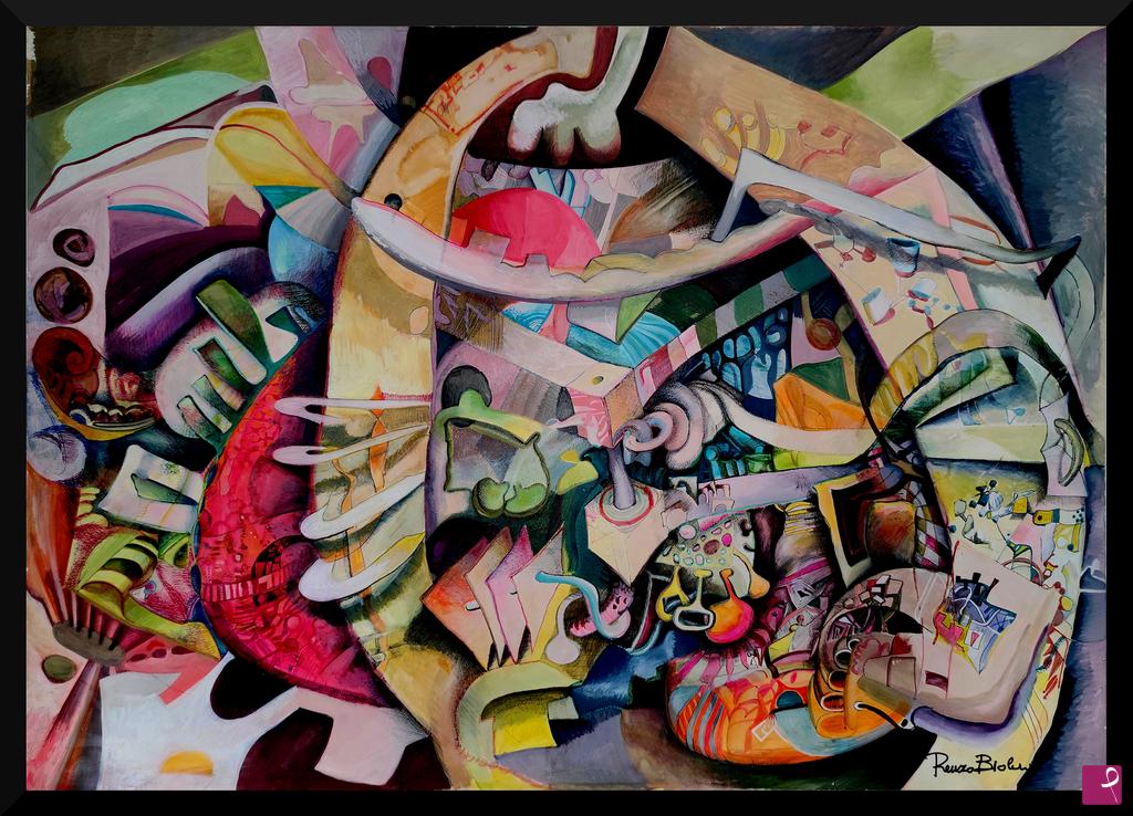quadri in vendita online - opera 35  Armonia astratta di forme e colori.