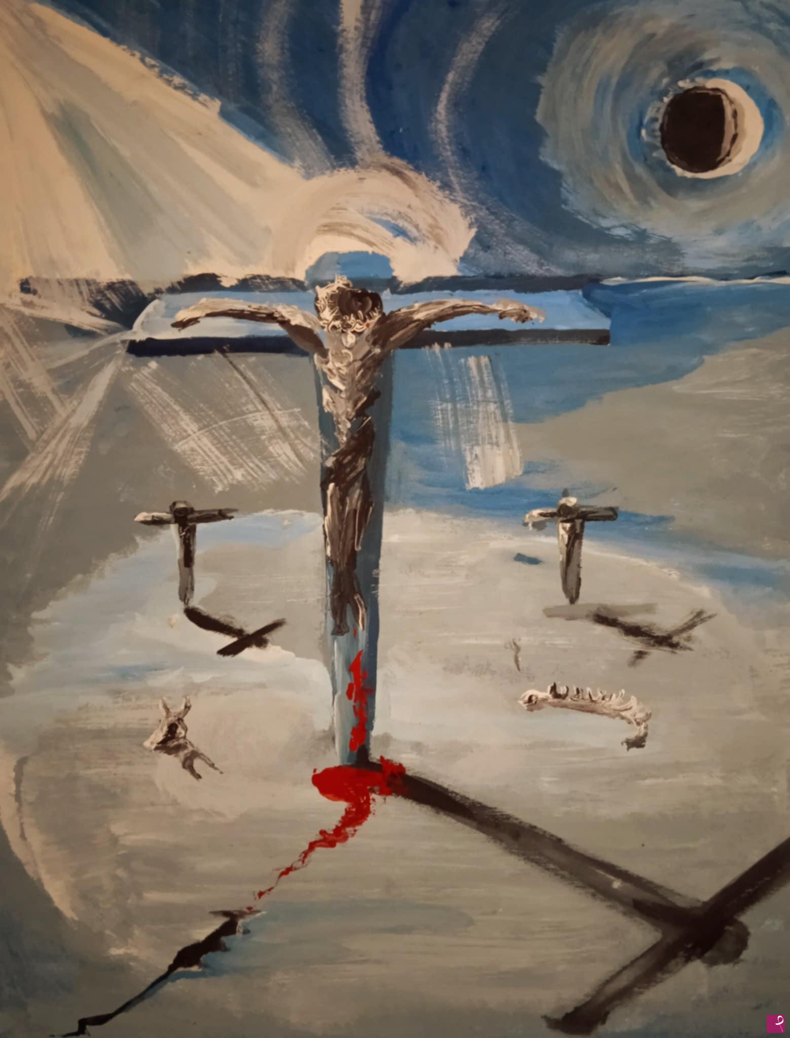 quadri in vendita online - Opera giovanile 1972: "LA VOCE CADDE NEL DESERTO"