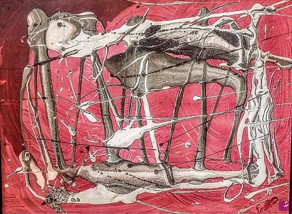 quadri in vendita online - Opera in rosa acrilico su pannello di pioppo 40x30