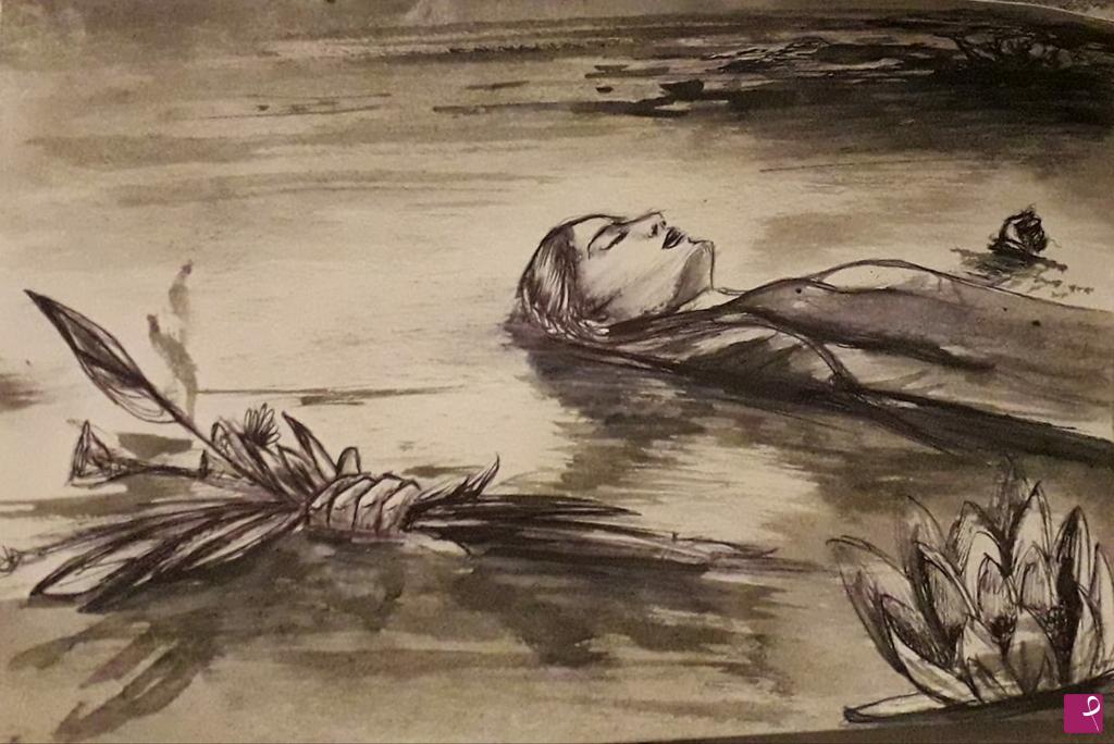 quadri in vendita online - Ophelia...che leggiadra coglie i fiori.
