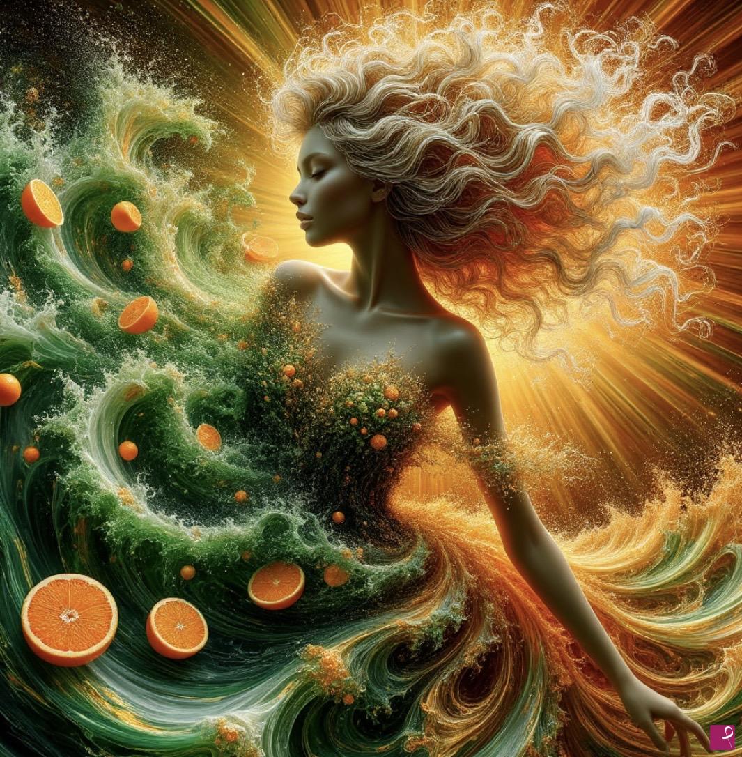 quadri in vendita online - Orange lady