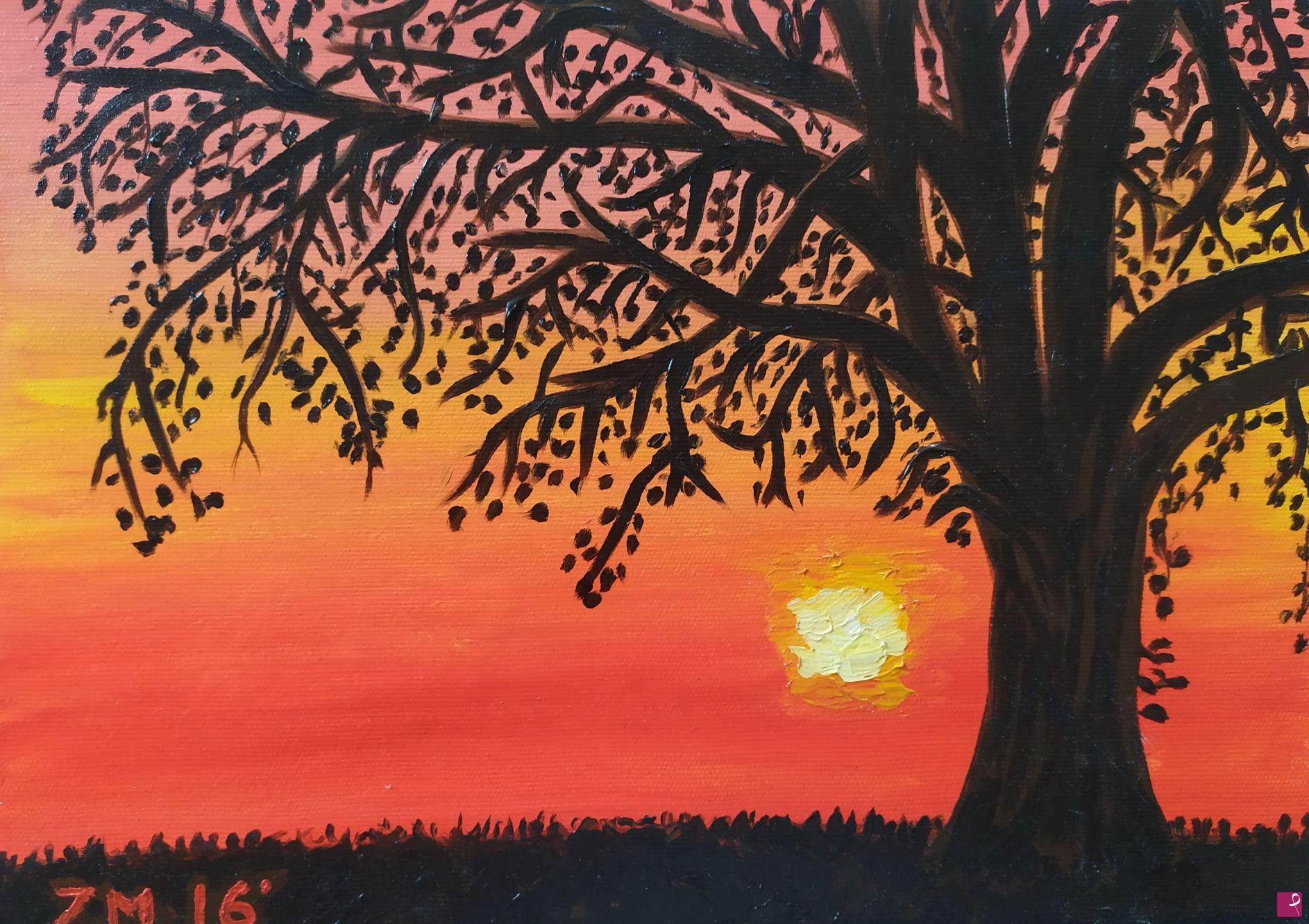quadri in vendita online - Orange sunset