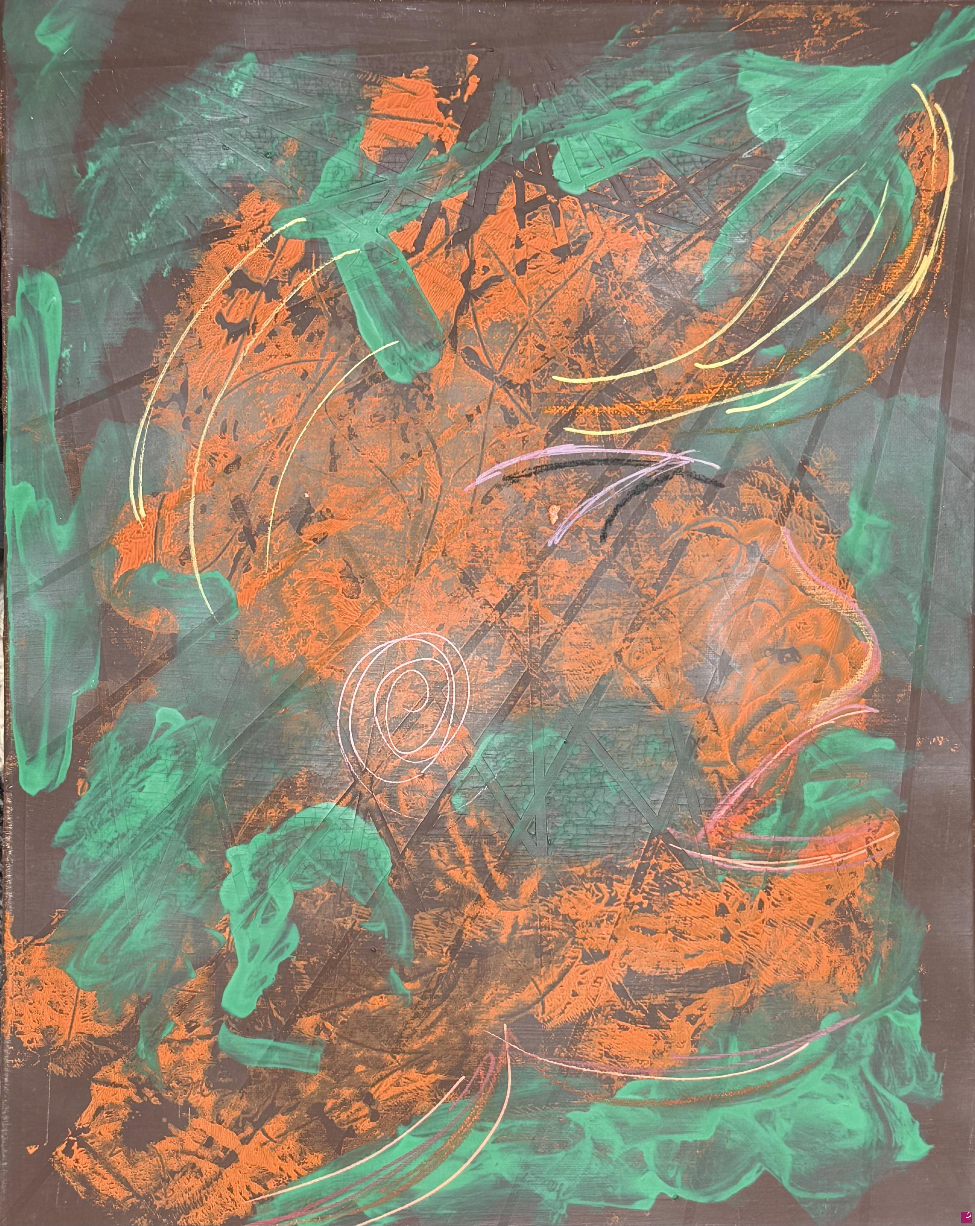 quadri in vendita online - Orange with green envy 