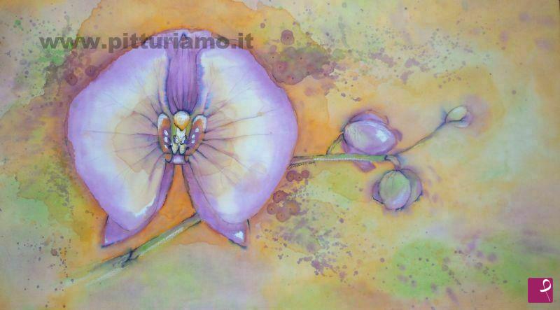 quadri in vendita online - orchidea viola