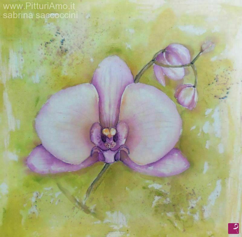 quadri in vendita online - orchidea viola n. 2