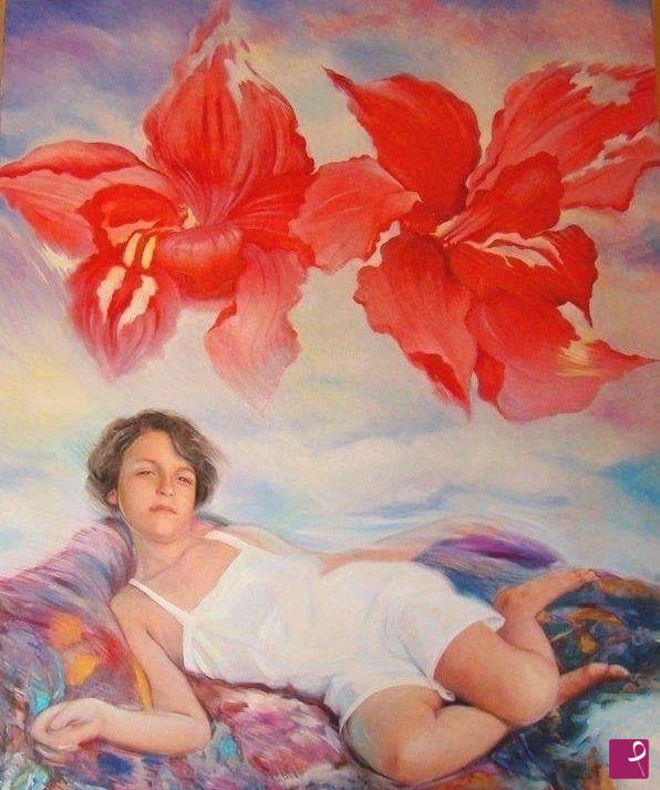 quadri in vendita online - Orchidee rosse