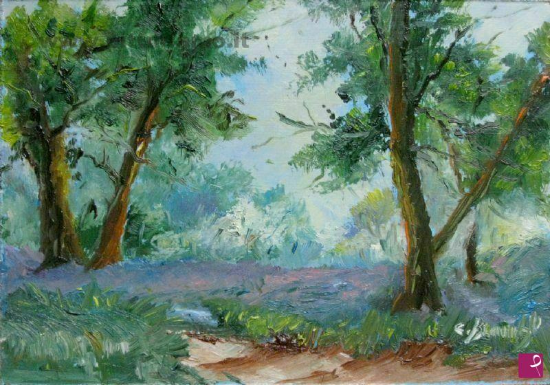 quadri in vendita online - ore serali nel bosco