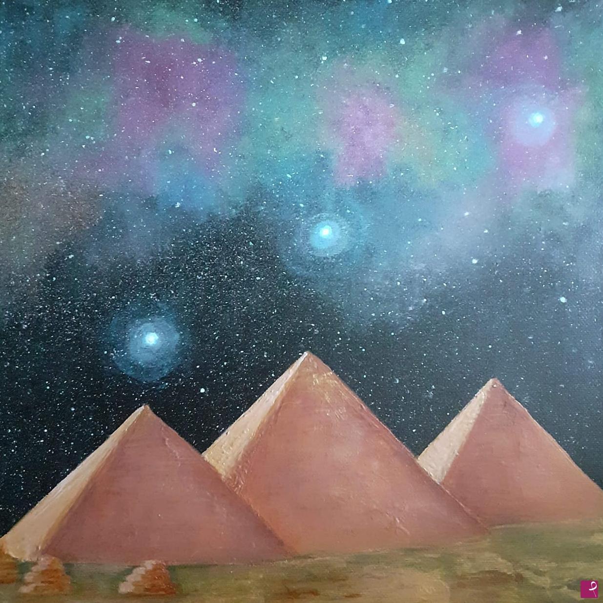 quadri in vendita online - Orione sulle piramidi di Giza