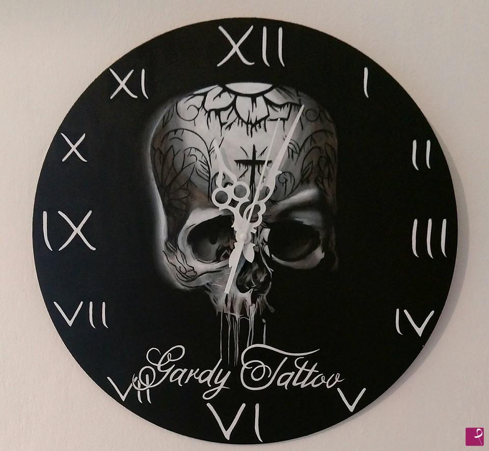 quadri in vendita online - Orologio Teschio