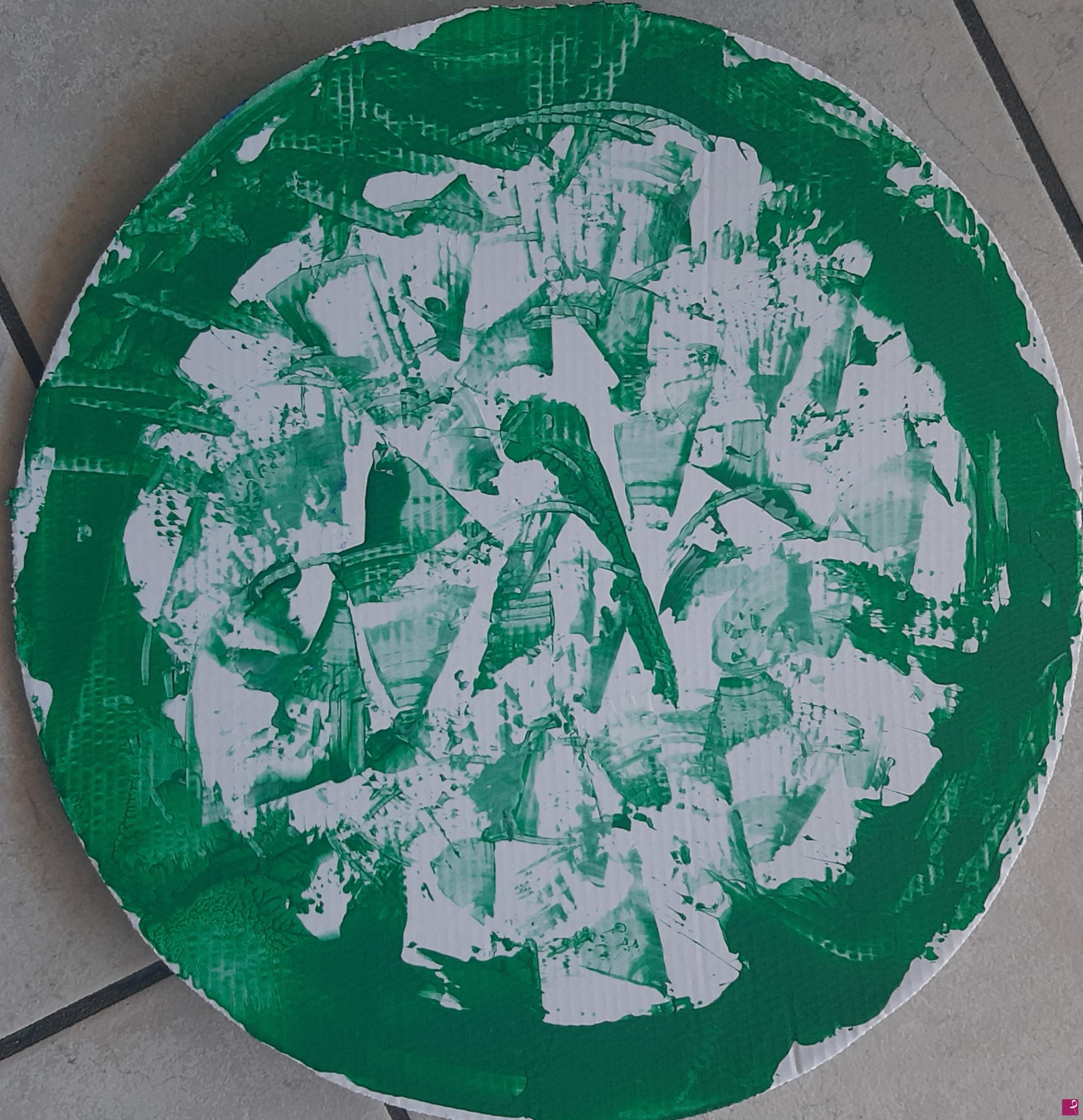 quadri in vendita online - Orologio verde