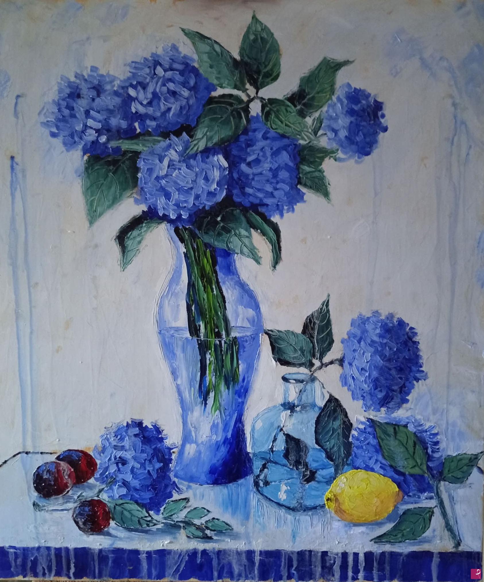 quadri in vendita online - Ortensie blu