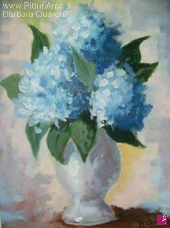 quadri in vendita online - Ortensie in vaso