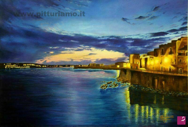 quadri in vendita online - Ortigia notturna